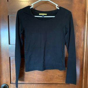 Black Long Sleeve Crop Top